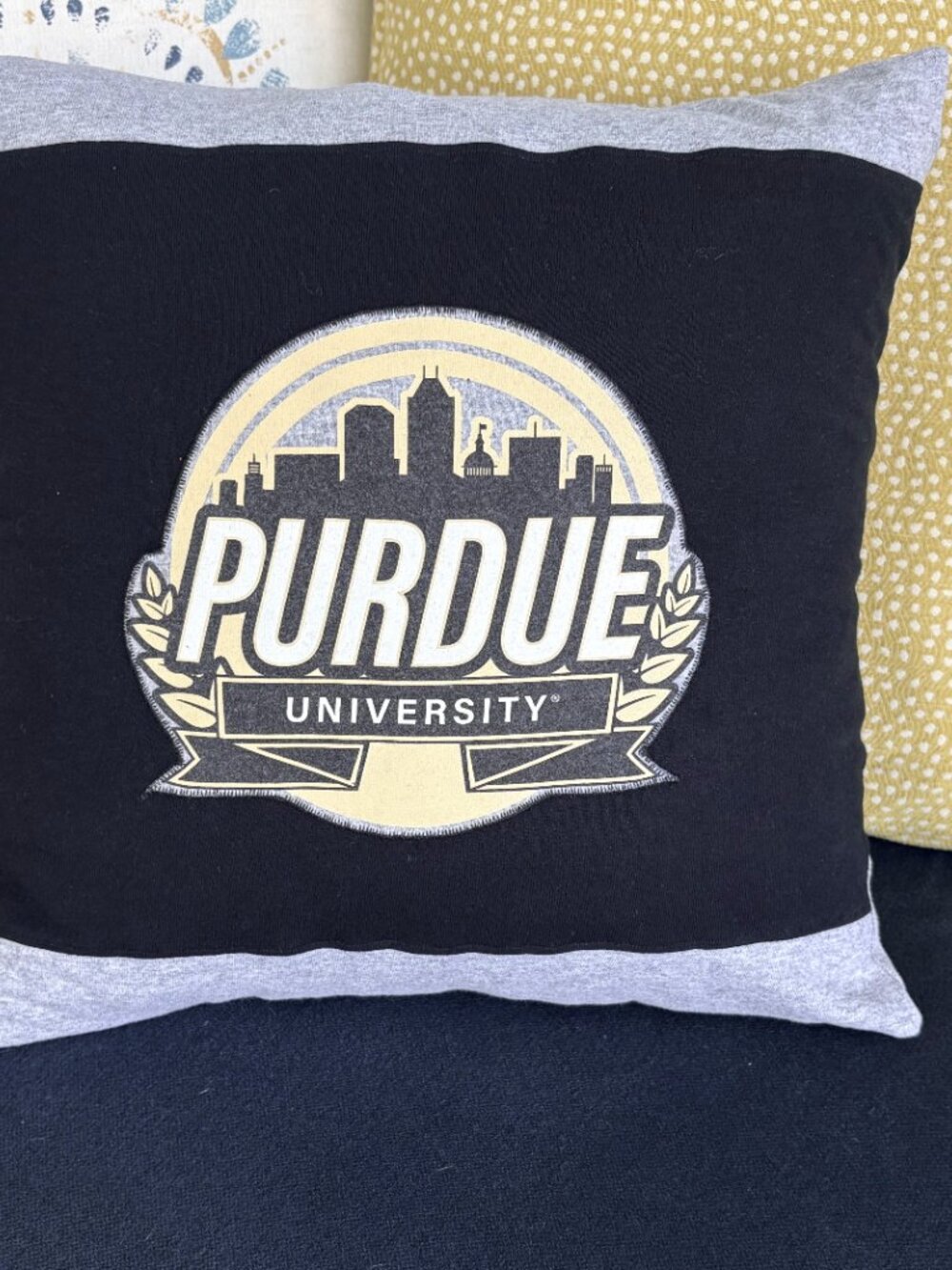 Purdue University Boilermakers handmade reworked t-shirt 16" Throw pillow cover